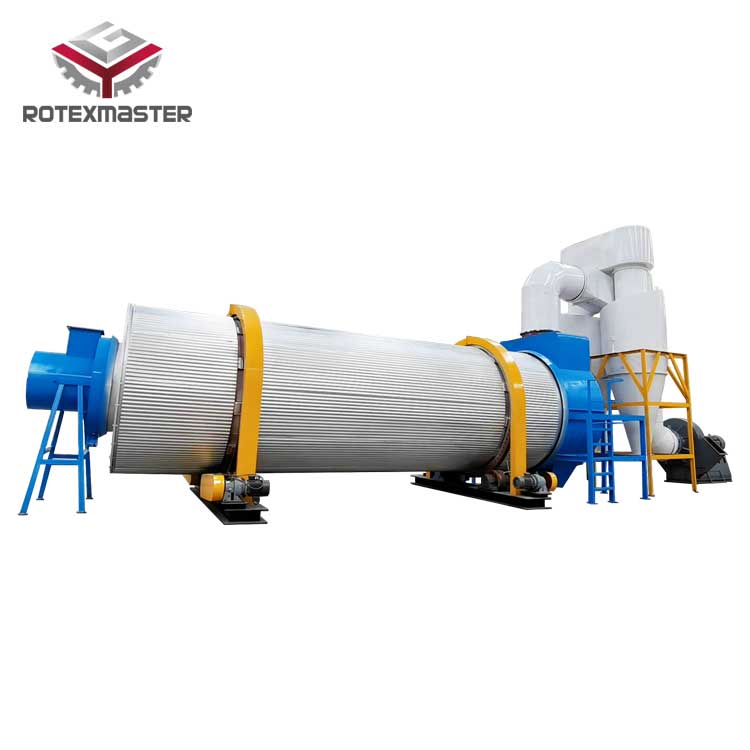 Secador rotativo de biomasa de tres cilindros